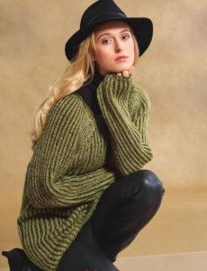 Вязание для женщин. Пуловер спицами реглан с двухцветным патентными узором