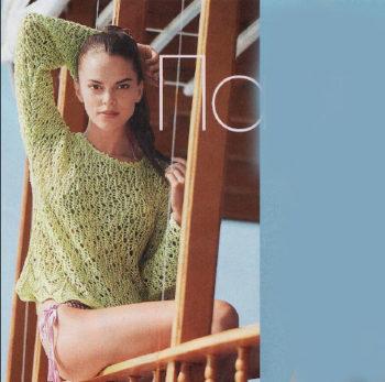 Вязание для женщин. Летний ажурный пуловер спицами из шелка