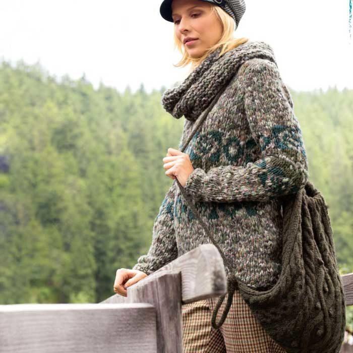 Вязание для женщин. Меланжевый пуловер и шарф-петля