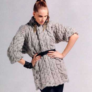 Вязание для женщин. Пуловер спицами крупной вязки