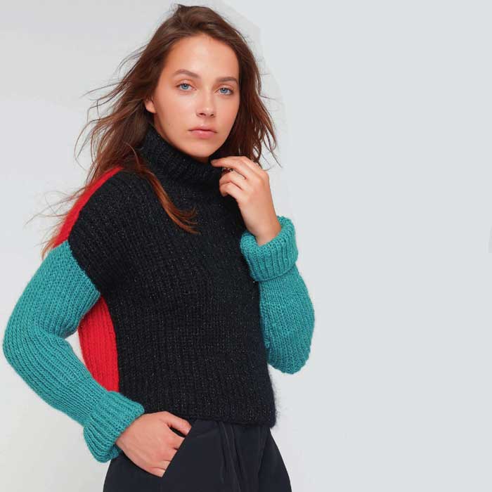 Вязание для женщин. Пуловер спицами патентной резинкой