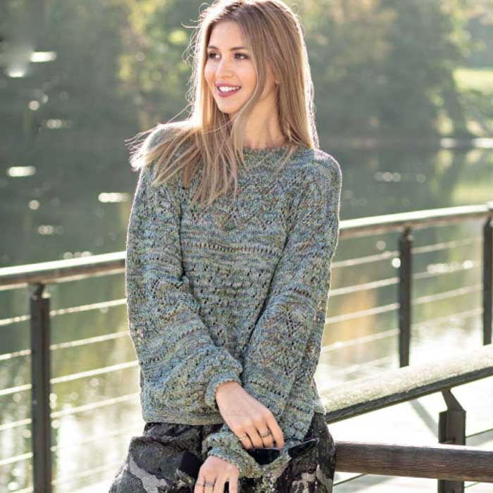 Вязание для женщин. Пуловер с сочетанием узоров