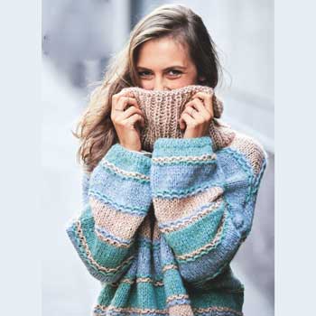 Вязание для женщин. Пуловер спицами оверсайз в пастельных тонах