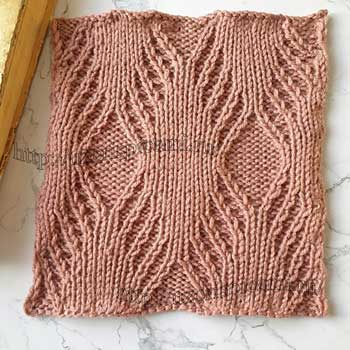 Плотный рельефный узор спицами для пуловера, схема узора