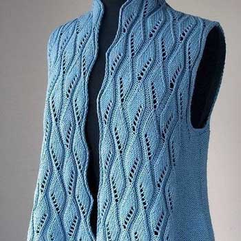 Красивый ажурный узор спицами для пуловера, палантина. Схема узора