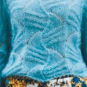Красивый узор спицами для пуловера, схема узора