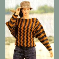 Вязание для женщин. Пуловер с жаккардовым узором спицами