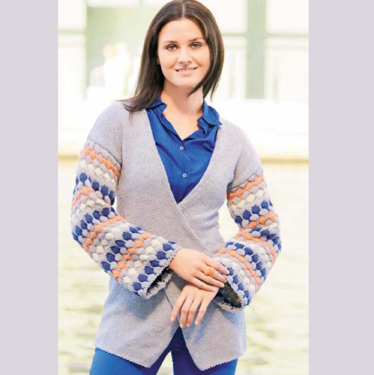 Вязание спицами для женщин. Удлиненный пуловер спицами со схемой